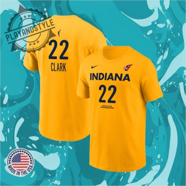 Caitlin Clark Indiana Fever Nike Unisex Name Number Tshirt Gold playandstyle 1