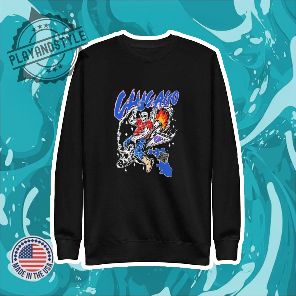 Chicago Cubs X Warren Lotas Swole Skeleton Planet Tshirts 5 Chicago Cubs X Warren Lotas Swole Skeleton Planet T-shirts