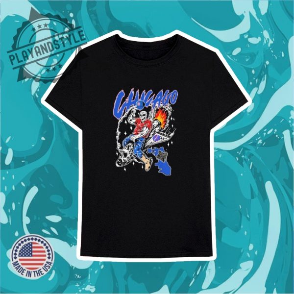 Chicago Cubs X Warren Lotas Swole Skeleton Planet Tshirts playandstyle 3