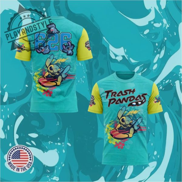 Stitch X Rocket City Trash Pandas Limited Edition Tshirt playandstyle 1
