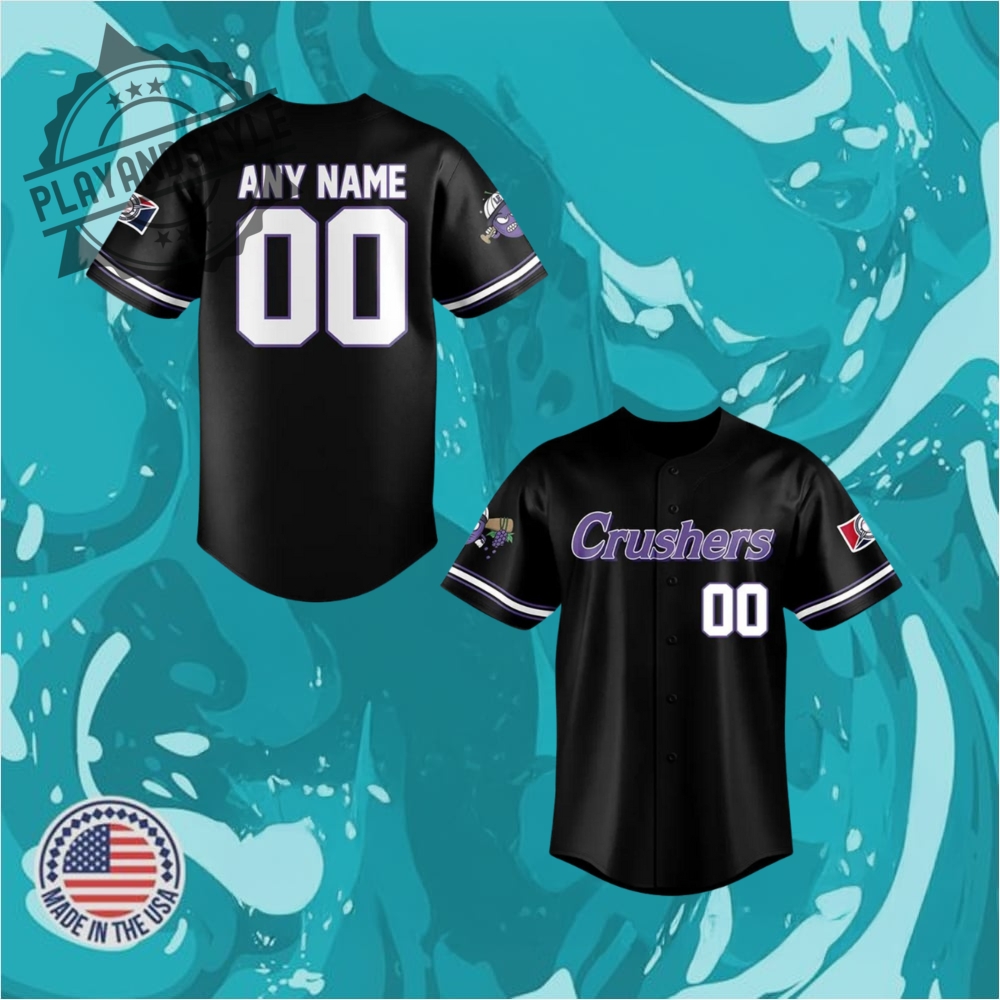 Lake Erie Crushers Personalized Black Baseball Jersey