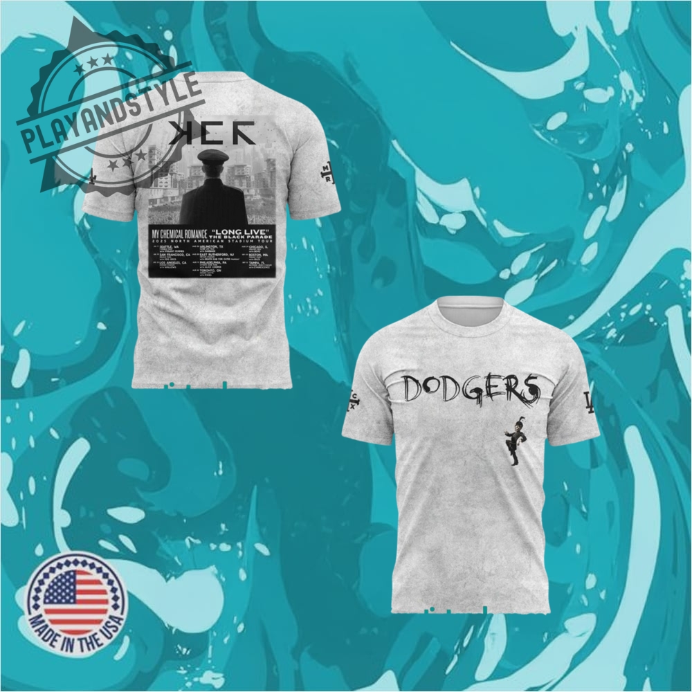 "Exclusive Sports and Music Collab Jerseys and Tees for 2025" 5 Los Angeles Dodgers X My Chemical Romance The Black Parade Tour Special Tee