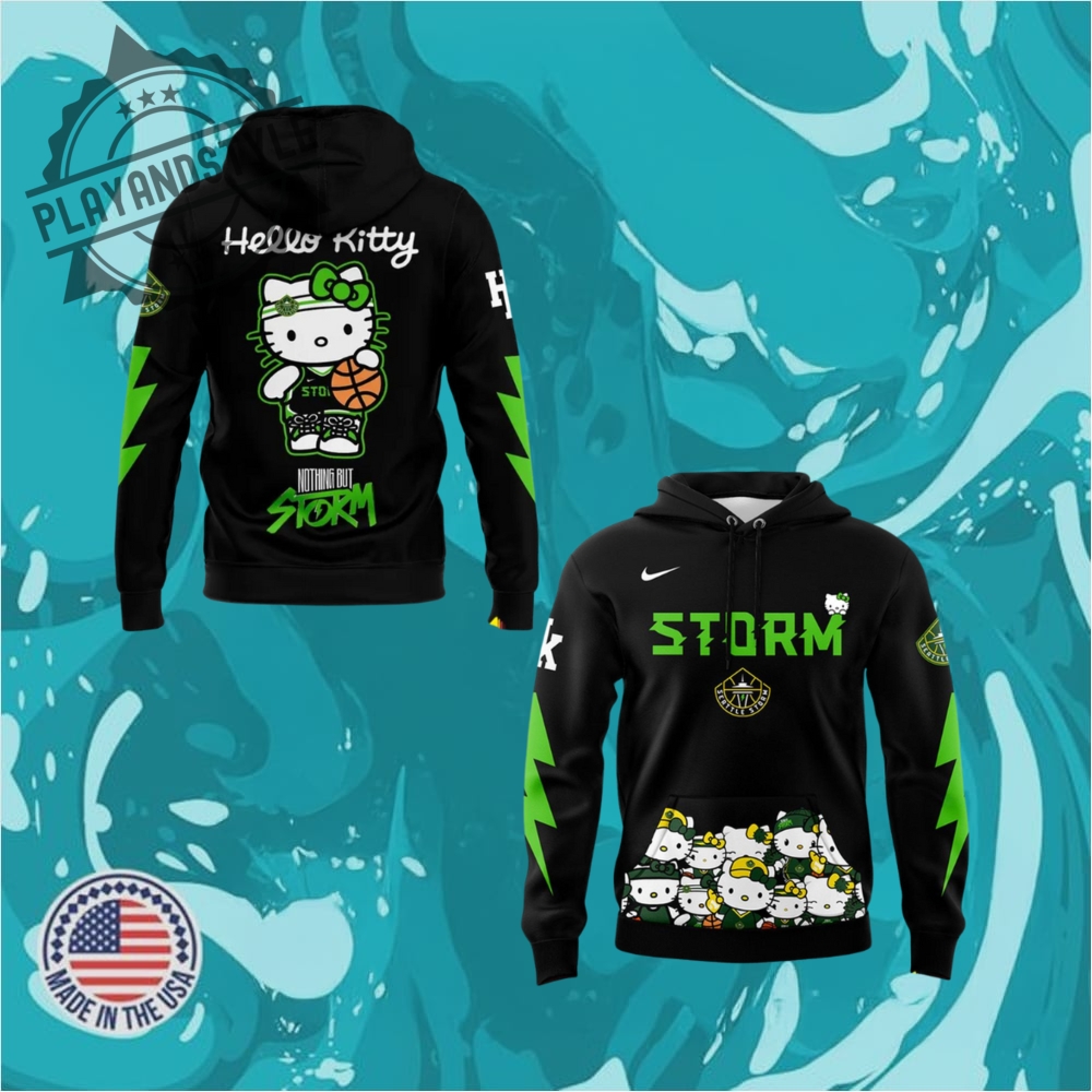 "Exclusive Sports and Music Collab Jerseys and Tees for 2025" 18 Seattle Storm X Hello Kitty Night 2025 Special Edition Hoodie