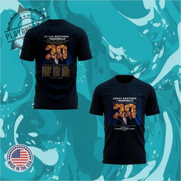 Philadelphia Phillies X Jonas Brothers Jonas20 Living The Dream Tour Special Tee playandstyle 1