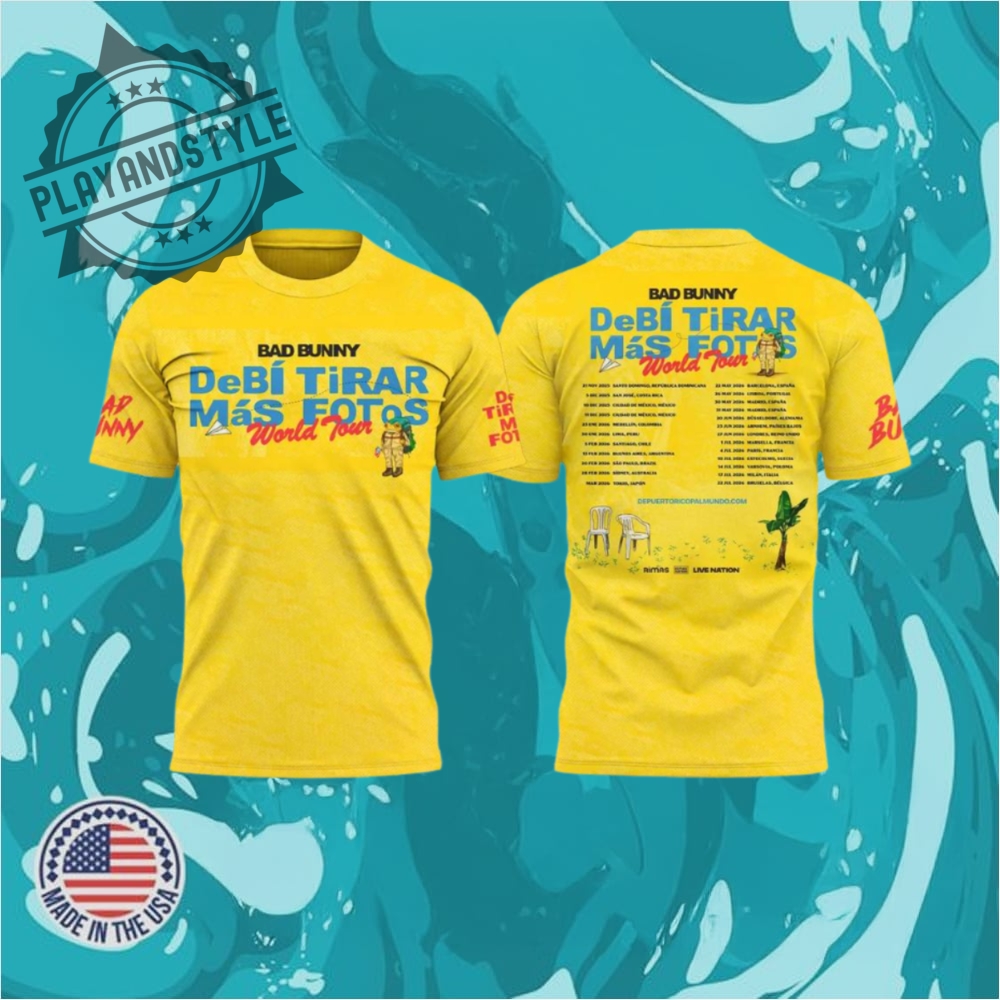 "Exclusive 2025 Merchandise: Hats, Tees, Hoodies, and Jerseys Collection" 2 Debí Tirar Más Fotos Bad Bunny World Tour 2025 Merchandise T Shirt