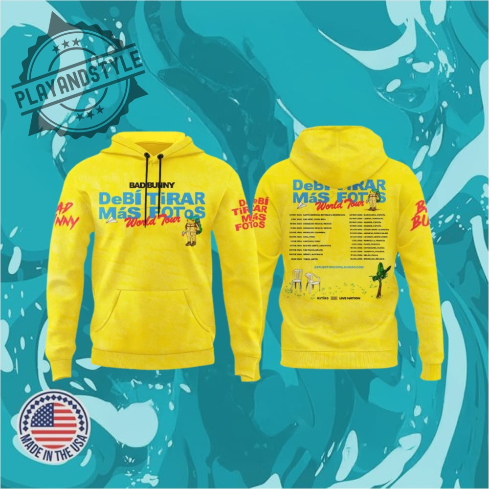 "Exclusive 2025 Merchandise: Hats, Tees, Hoodies, and Jerseys Collection" 3 Debí Tirar Más Fotos Bad Bunny World Tour 2025 Merchandise Hoodie