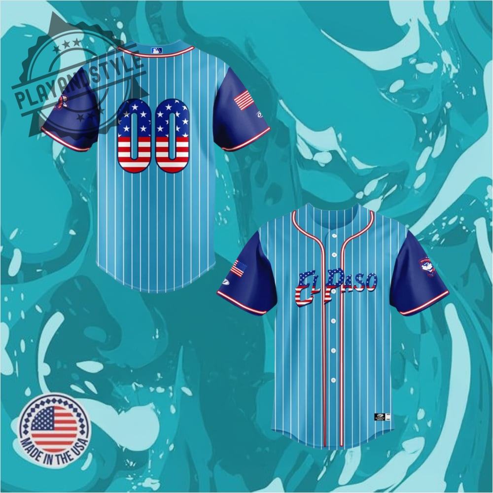 "Exclusive 2025 Merchandise: Hats, Tees, Hoodies, and Jerseys Collection" 5 El Paso Chihuahuas Stars Stripes Limited Edition Baseball Jersey