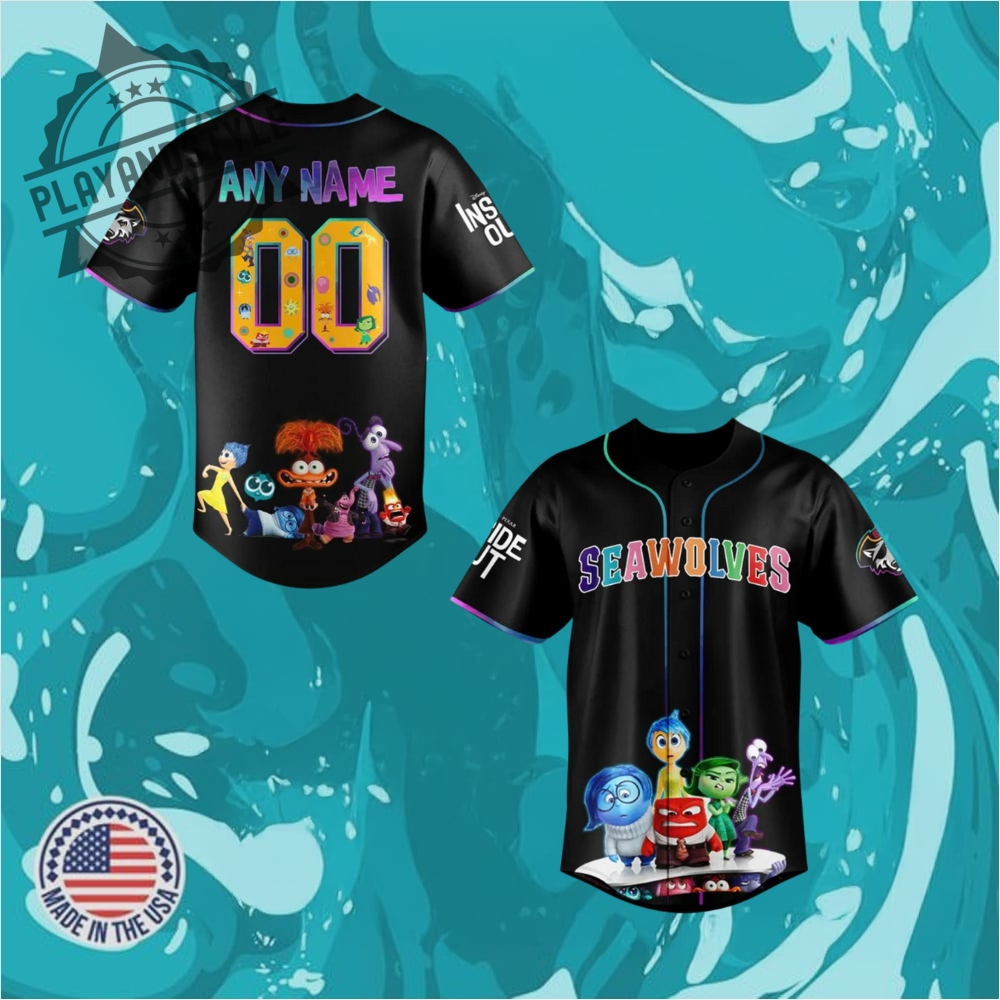"Exclusive 2025 Merchandise: Hats, Tees, Hoodies, and Jerseys Collection" 10 Erie Seawolves X Inside Out 2 Limited Edition Baseball Jersey
