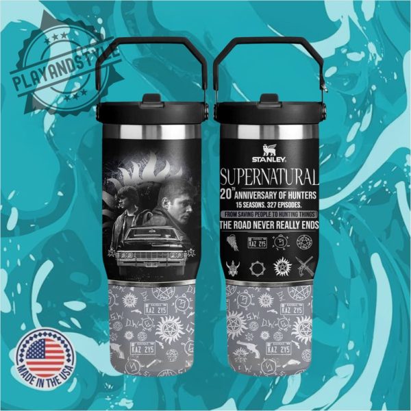 Supernatural 20Th Anniversary Of Hunters 30 Oz Iceflow Flip Straw Tumbler playandstyle 1