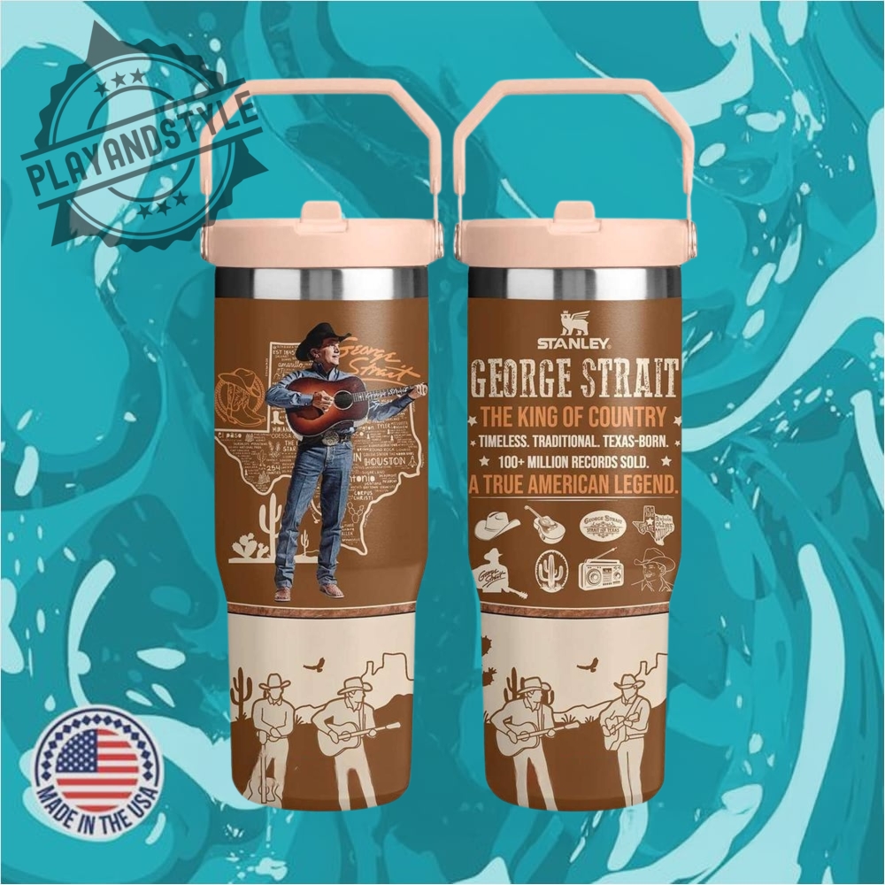 "Exclusive 2025 Merchandise: Hats, Tees, Hoodies, and Jerseys Collection" 18 George Strait The King Of Country 30 Oz Iceflow Flip Straw Tumbler