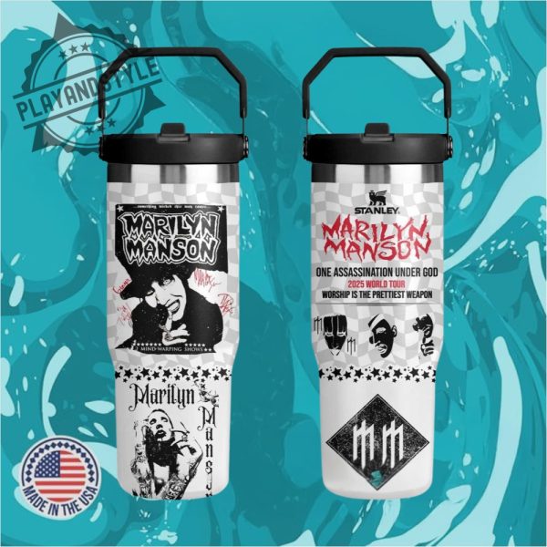 Marilyn Manson 2025 World Tour 30 Oz Iceflow Flip Straw Tumbler playandstyle 1