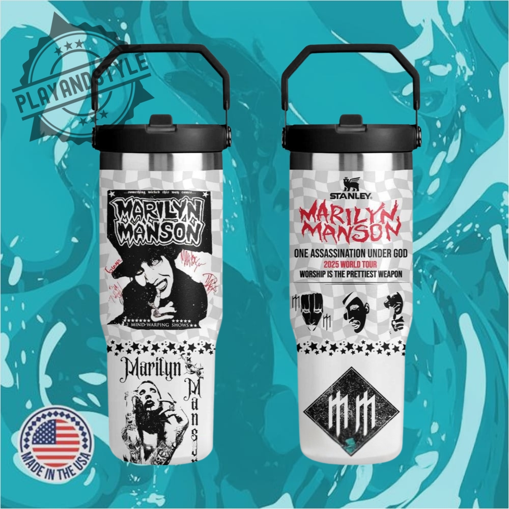 "Exclusive 2025 Merchandise: Hats, Tees, Hoodies, and Jerseys Collection" 26 Marilyn Manson 2025 World Tour 30 Oz Iceflow Flip Straw Tumbler