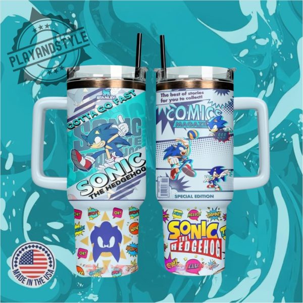 Gotta Go Fast Sonic The Hedgehog Limited Edition Stanley Tumbler 40Oz playandstyle 1