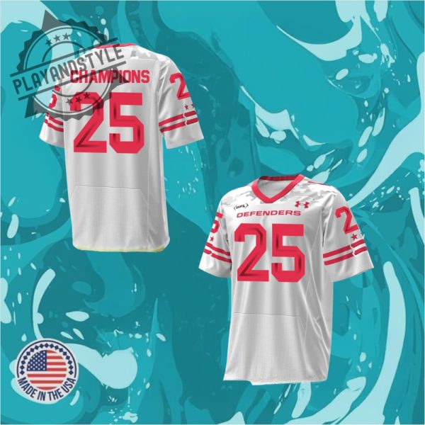 Dc Defenders 2025 Ufl Champions Special White Football Jersey playandstyle 1
