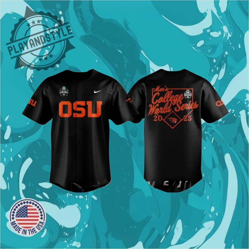 Oregon State Beavers Baseball Mens College World Series 2025 Black Jersey