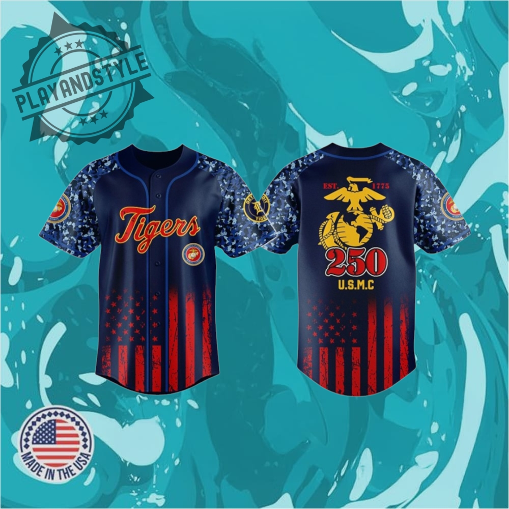 Usmc 250Th Anniversary Detroit Tigers Baseball Jersey