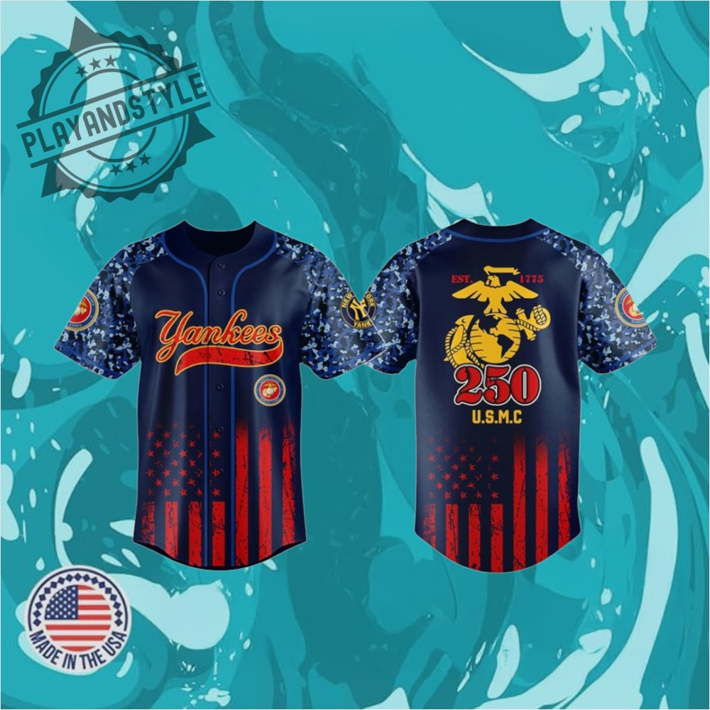 Usmc 250Th Anniversary New York Yankees Baseball Jersey