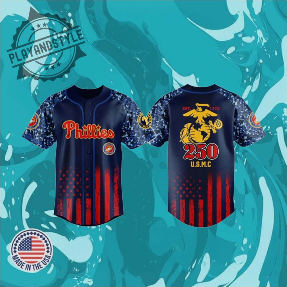 Usmc 250Th Anniversary Philadelphia Phillies Baseball Jersey
