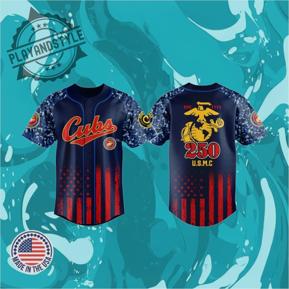 Usmc 250Th Anniversary Chicago Cubs Baseball Jersey