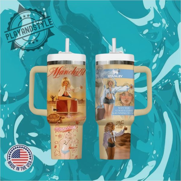 Sabrina Carpenter Man Child New Mv Special Tumbler 40Oz With Handle playandstyle 1