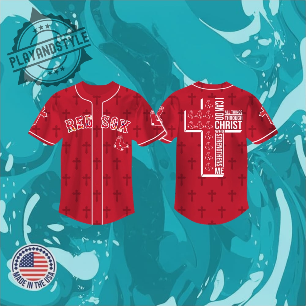 Red Sox I Can Do All Things Through Christ Baseball Jersey