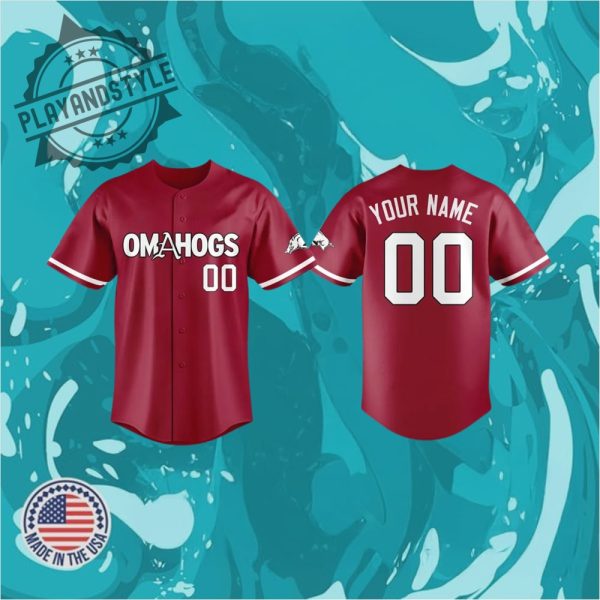 2025 Arkansas Baseball Omahogs Jersey playandstyle 1