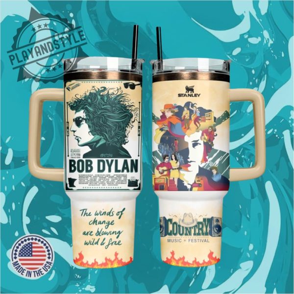 Bob Dylan Country Music Limited Edition 40 Oz Stanley Cup playandstyle 1