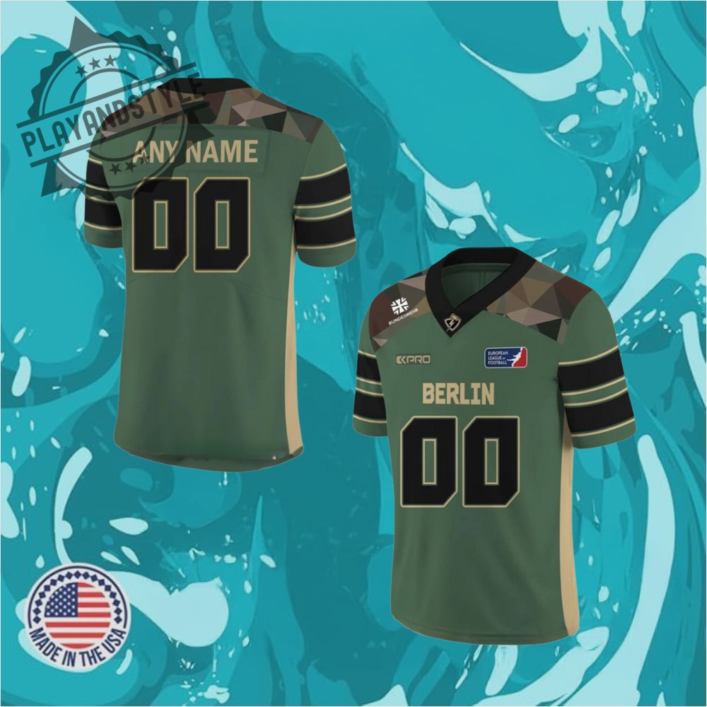 "Top 2025 Championship Jerseys: Razorbacks, Omahogs, LSU, Volts, Washington" 19 Berlin Thunder Veteranentag 2025 Green Camo Custom Jersey