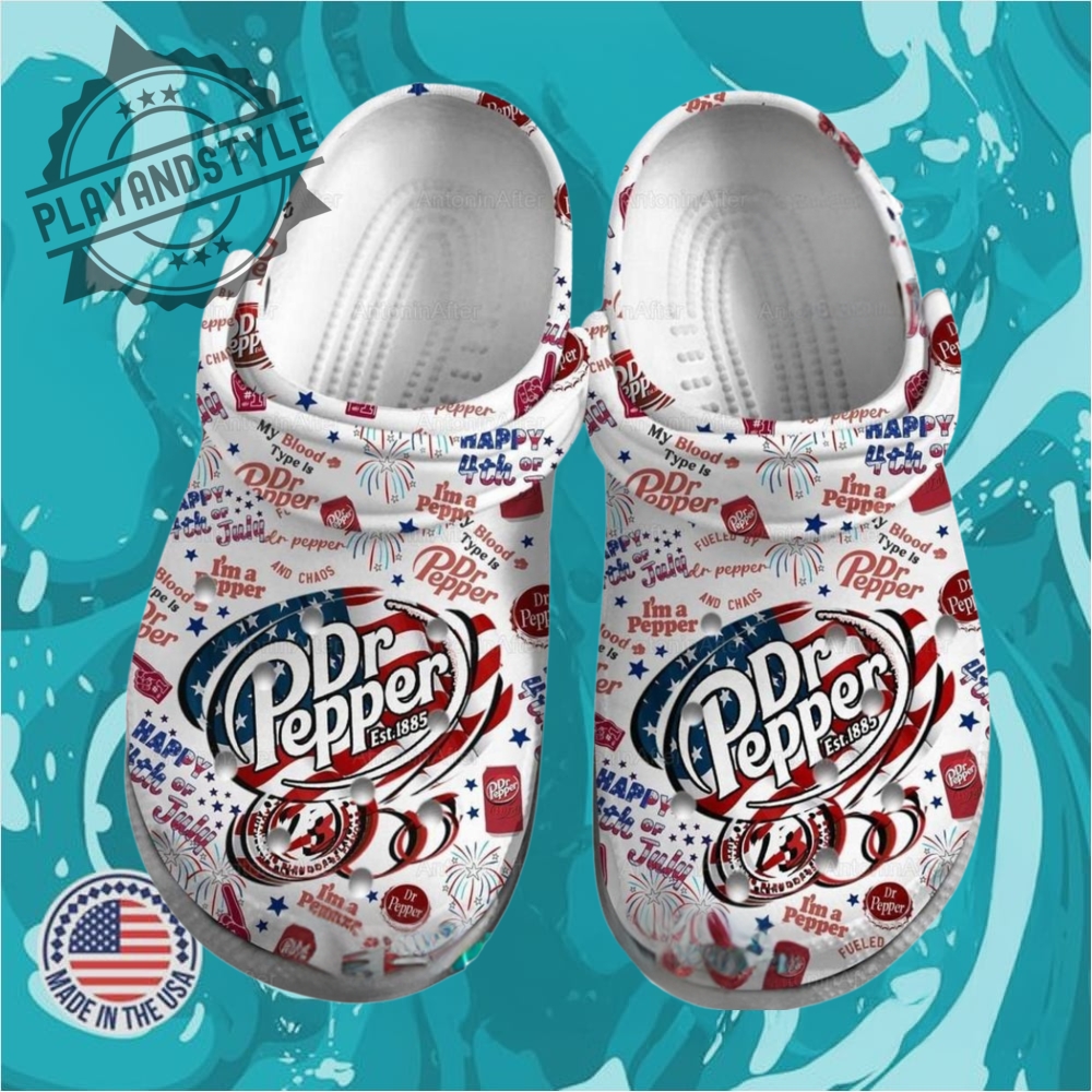 Dr Pepper American Flag 4 Of July Independence Day Crocs Shoes playandstyle 1