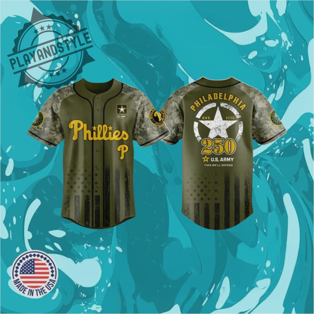 2025 Philles Us Army 250Th Birthday Baseball Jersey