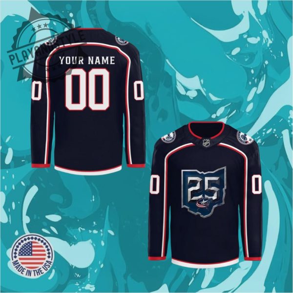Columbus Blue Jackets 25Th Anniversary Season Limited Edition Hockey Jersey playandstyle 1