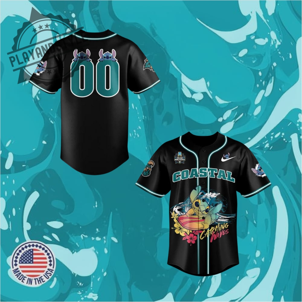Coastal Carolina X Stitch Catching Waves Baseball Jersey