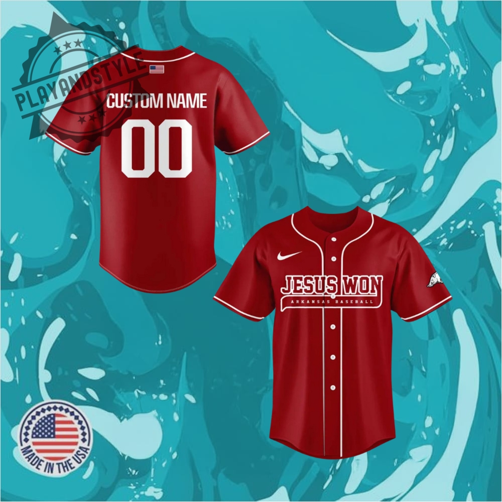 Arkansas Razorbacks Jesus Won Limited Edition Baseball Jersey
