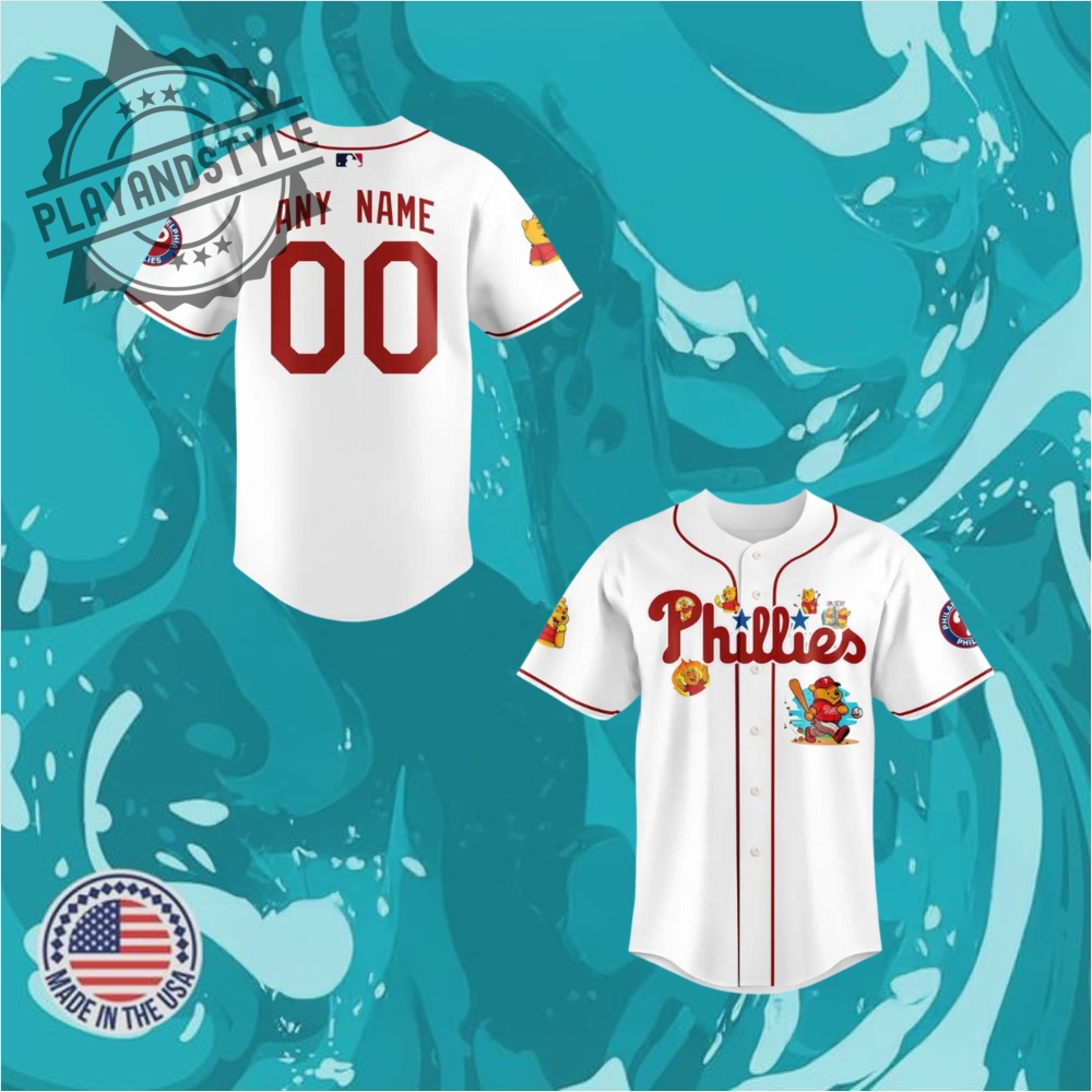 "Limited Edition Baseball Jerseys: Braves, Mariners, Phillies & More" 6 Philadelphia Phillies X Pooh Bear Limited Edition Baseball Jersey