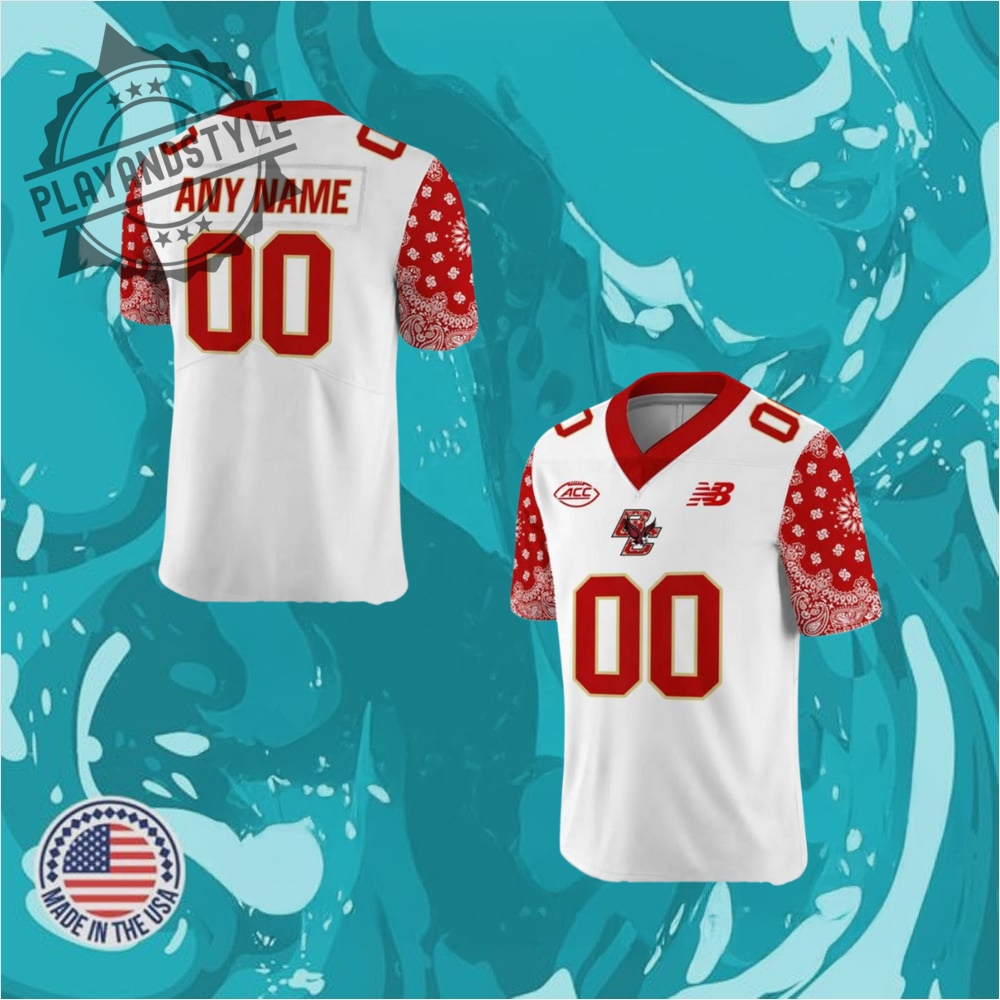 "Limited Edition Baseball Jerseys: Braves, Mariners, Phillies & More" 9 Boston College Eagles 2025 Red Bandanna Game Uniform Special Edition Football Jersey