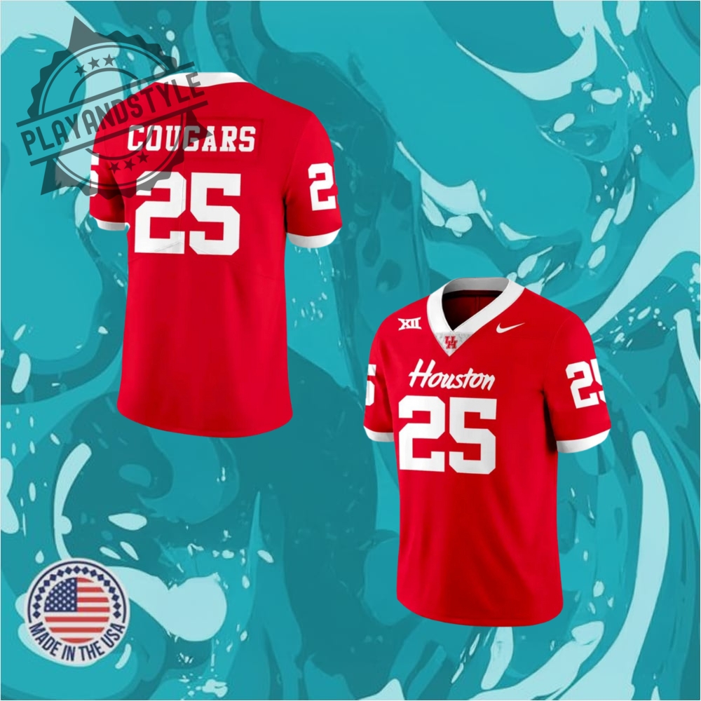 Houston Cougars 2025 New Red Uniform Football Jersey