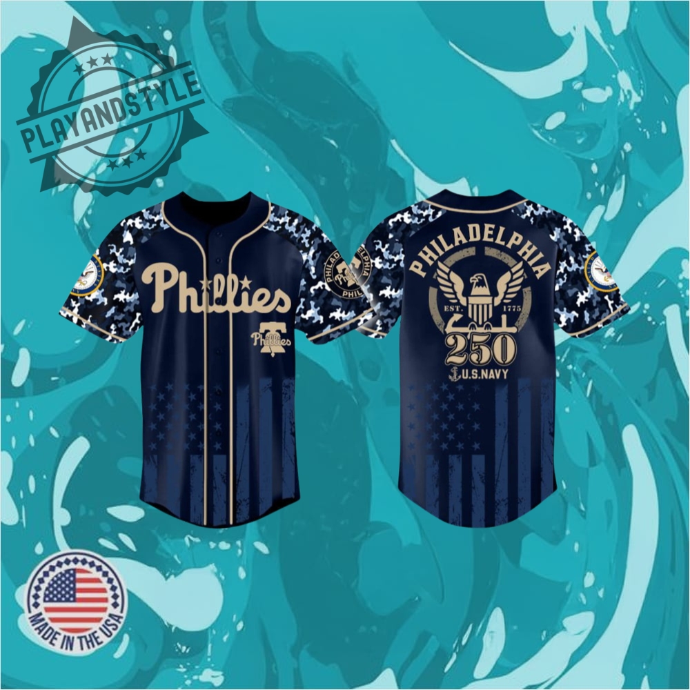 Phillies 2025 Us Navy 250Th Birthday Military Jersey