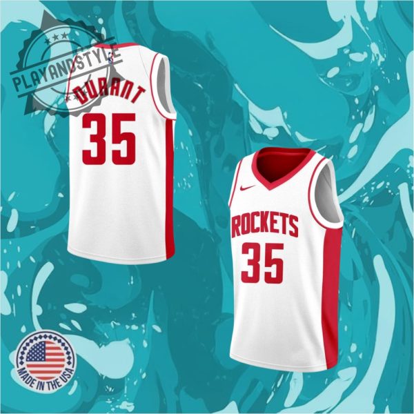 Houston Rockets Kevin Durant White Basketball Jersey playandstyle 1