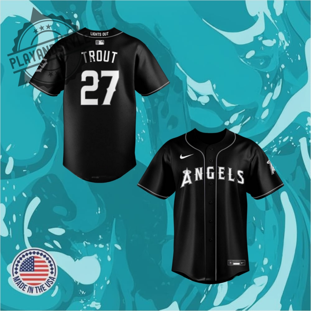 Los Angeles Angels Black Lights Out Custom Baseball Jersey