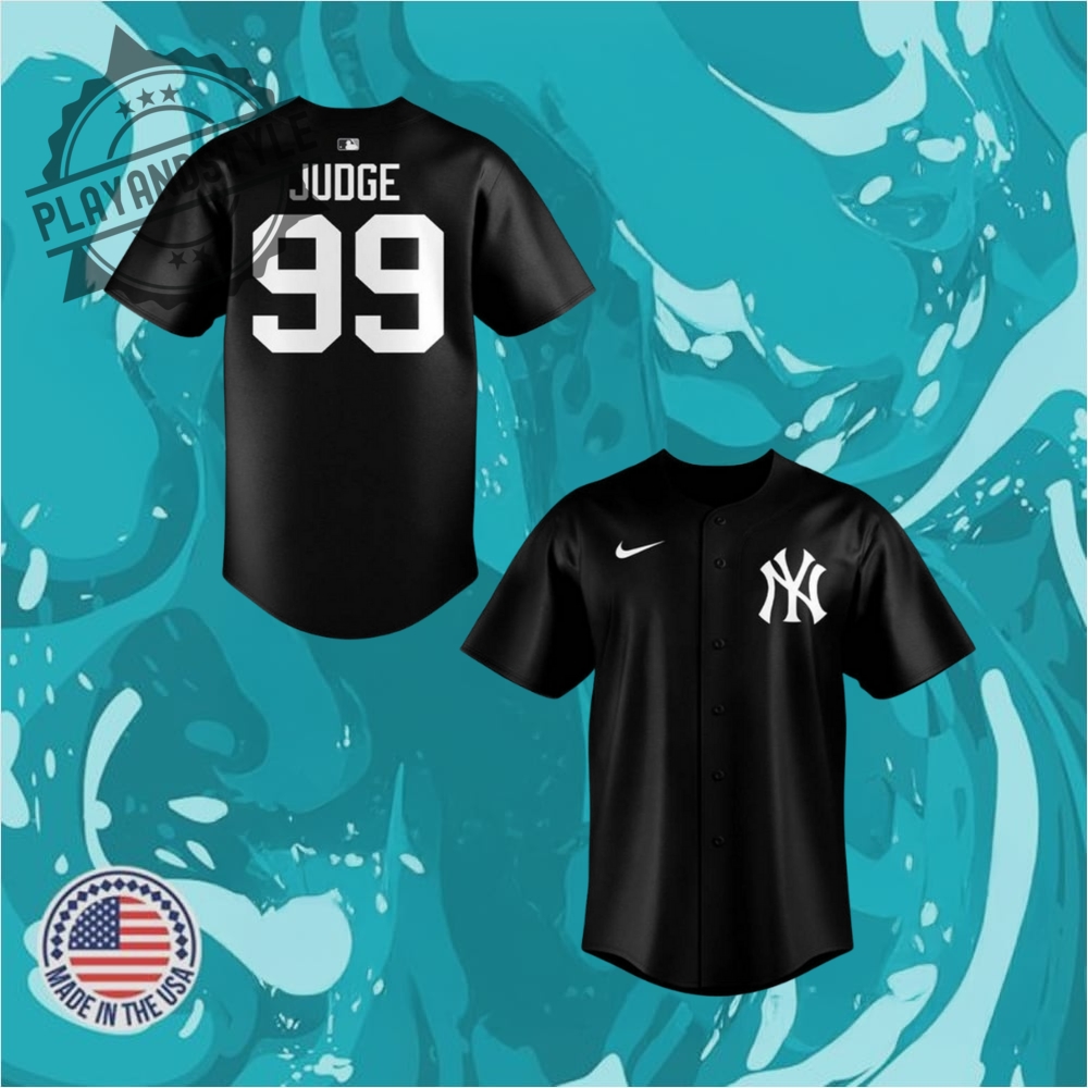 New York Yankees Aaron Judge Black Lights Out Baseball Jersey