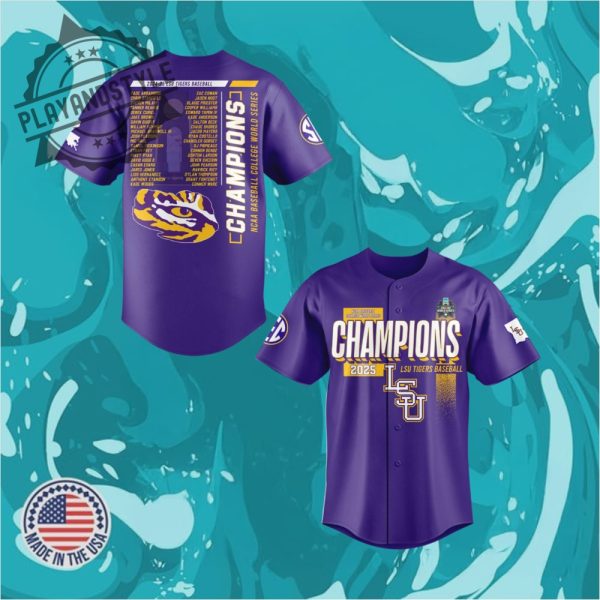 Lsu Baseball 2025 College World Series Champions Limited Edition Baseball Jersey playandstyle 1