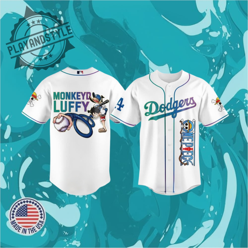 Los Angeles Dodgers X One Piece Night Monkey D. Luffy Special Baseball Jersey