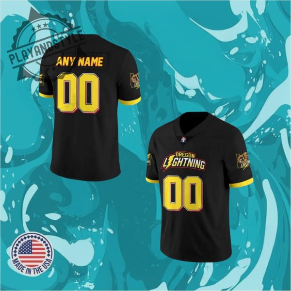 Oregon Lightning Special Black Football Jersey playandstyle 1