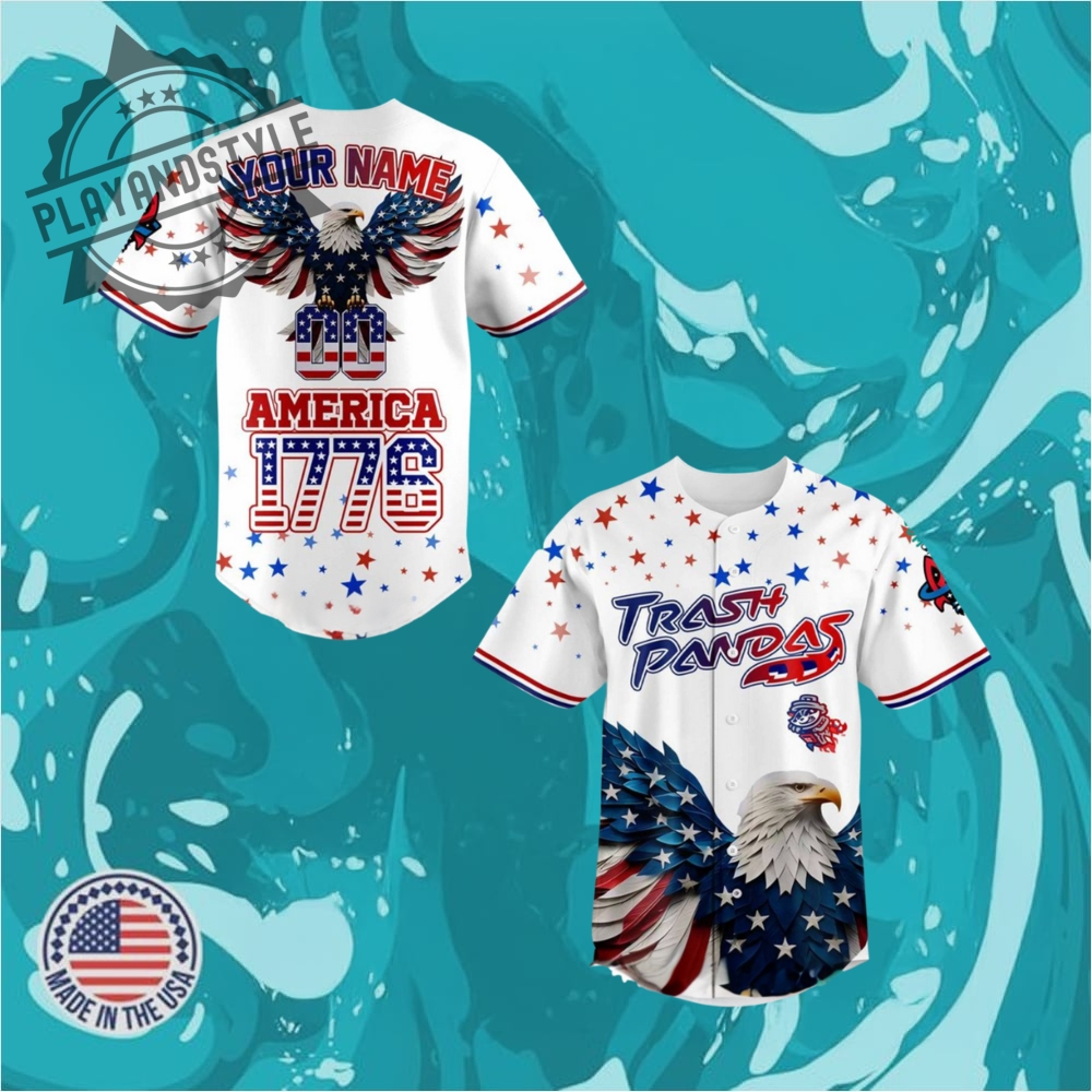 Rocket City Trash Pandas 4Th Of July Usa Personalized Baseball Jersey