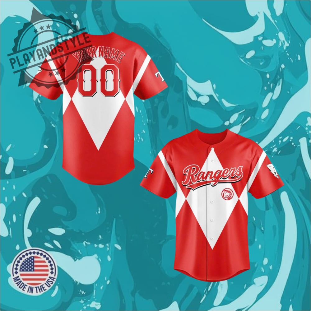 Texas Rangers X Power Rangers Night 2025 Special Red Baseball Jersey