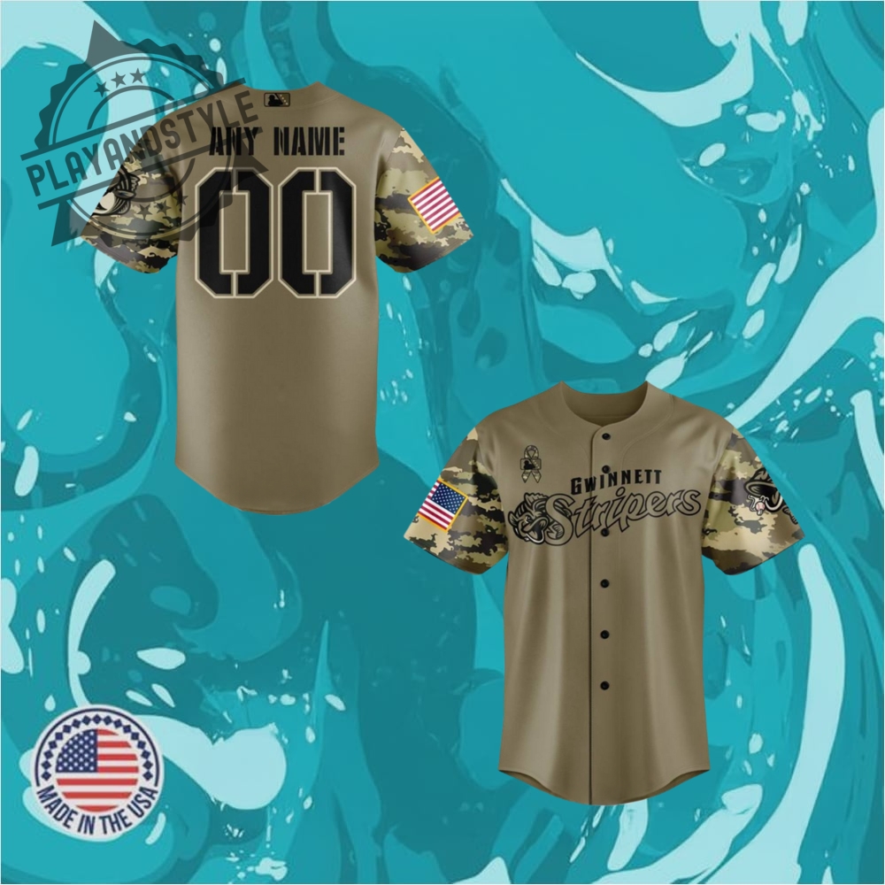 Gwinnett Stripers Military Appreciation Night 2025 Camo Baseball Jersey