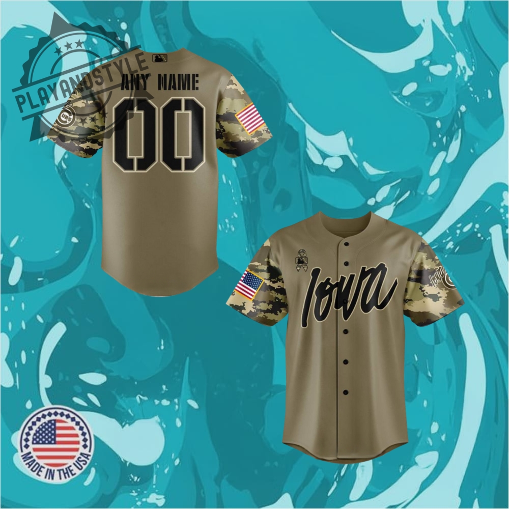 Iowa Cubs Military Appreciation Night 2025 Camo Baseball Jersey