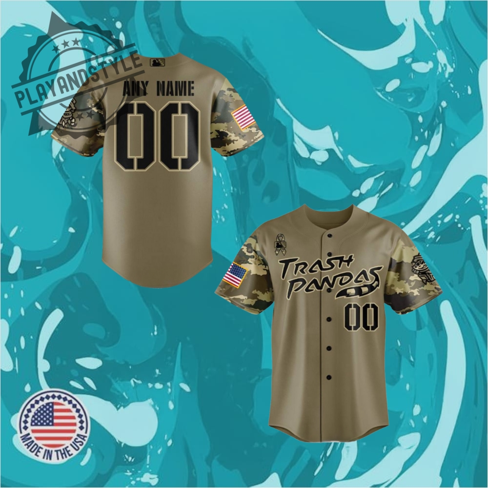 Rocket City Trash Pandas Military Appreciation Night 2025 Camo Baseball Jersey