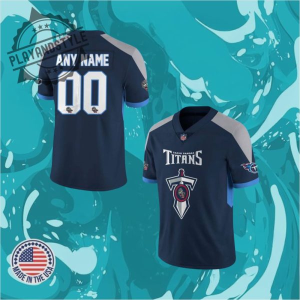 Rocket City Trash Pandas X Tennessee Titans Night Custom Football Jersey Limited Edition playandstyle 1