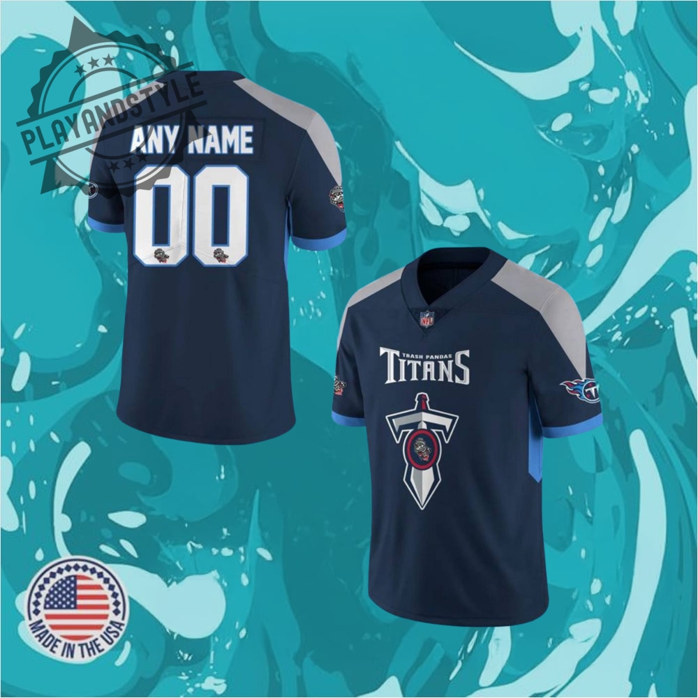 Rocket City Trash Pandas X Tennessee Titans Night Custom Football Jersey  Limited Edition